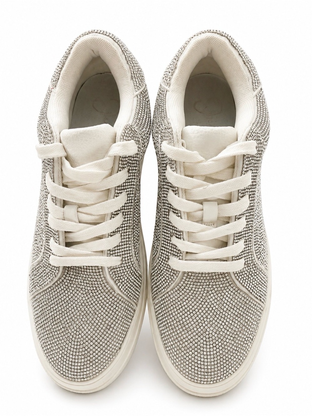 Jessica Simpson Cherello Women’s Size 8 Rhinestone Platform Sneakers Silver - Picture 2 of 7